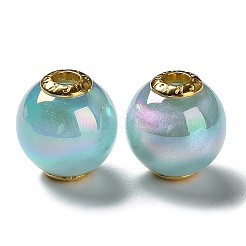 Радужные переливающиеся акриловые европейские бусины с покрытием OACR-P019-03A-M