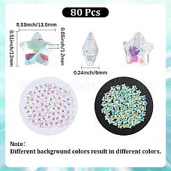 透明ファセットガラスコネクターチャーム80個  クリアAB  スター  13.5x13x6mm  穴：1.2mm&nbsp;GLAA-SP0001-88F-02