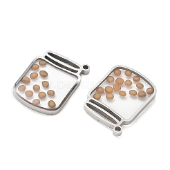 304ステンレスペンダント  ステンレス鋼色  ボトルチャーム  20x14.5x2.5mm  穴：1.4mm&nbsp;SA-CBA5608-07D-P