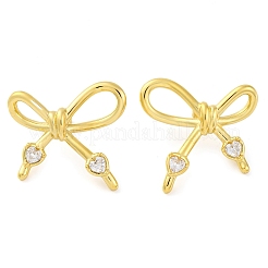 Серьги-гвоздики из нержавеющей стали 304 с микропаве из прозрачных кубических цирконий для женщин&nbsp;EJEW-U023-05G