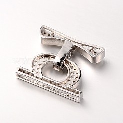 Латунные микро проложить кубического циркония раз за застежками ZIRC-M045-P-RS