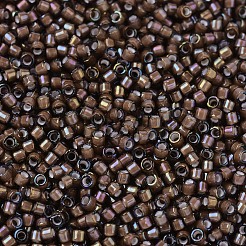 MIYUKIデリカビーズ  シリンダー  日本製シードビーズ  11/0  （db1790)白裏地クロテンブラウンab  1.3x1.6mm  穴：0.8mm  約2000PCS /ボトル  10 G /ボトル&nbsp;SEED-JP0008-DB1790
