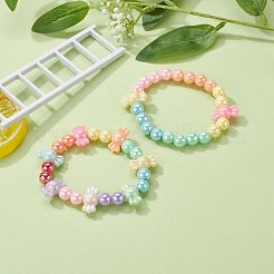 Комплекты детских браслетов из непрозрачных акриловых бусин стрейч&nbsp;BJEW-JB06405