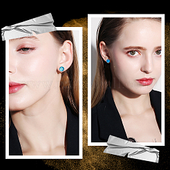 300 шт. 304 нержавеющая сталь плоская круглая пустая сережка-штифт&nbsp;STAS-SC0007-33C