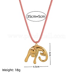 Halsketten mit Anhänger aus gedrehtem Baumwollband aus Edelstahl 304 für Damen&nbsp;FS-WGC34B2-01