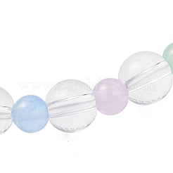 Женские браслеты из круглых бусин из натурального окрашенного малайзийского нефрита и синтетического кварца&nbsp;BJEW-JB12253-01