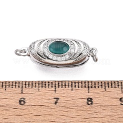 Messingmikropavé mit klaren Zirkonia-Kastenverschlüssen&nbsp;KK-Q074-05P