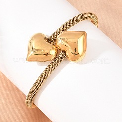 Armreifen aus Edelstahl 304 mit Netzkette für Damen&nbsp;BJEW-D460-05G