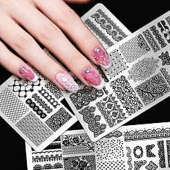 Plantillas de arte de uñas diy de acero inoxidable&nbsp;MRMJ-WH0092-234