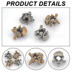 4 шт. 2-х цветные латунные бусины в форме позвонков&nbsp;KK-NB0002-98