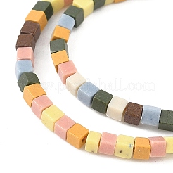 Нити бусин из искусственного камня лавы ручной работы PORC-A029-04