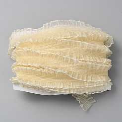 Ruban de dentelle élastique plissé en nylon de 10 yards&nbsp;OCOR-WH0078-92