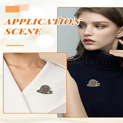 2 шт. шляпа с брошками из цинкового сплава в виде цветка&nbsp;JEWB-LP0001-05