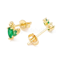 Серьга-гвоздик из латуни с кубическим цирконием&nbsp;EJEW-C021-04G