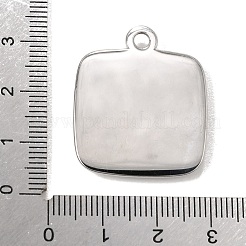 304ステンレススチールと天然パウアシェルを使用したペンダント  ステンレス鋼色  スクエアチャーム  30x25.5x4mm  穴：3mm&nbsp;SH-CBA7184-01G-P