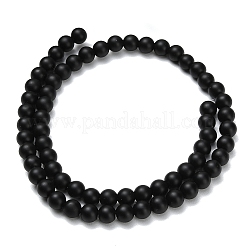 Натуральные бусины из черного оникса (окрашенные и нагретые)&nbsp;G-Z024-01B-6mm