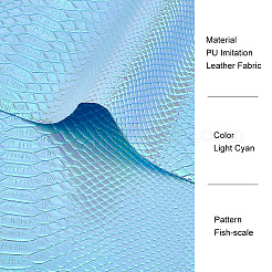 Лазерная ткань из искусственной кожи с рисунком рыбьей чешуи FIND-WH0110-262A