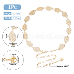 1 Stück Kettengürtel aus Legierung mit Blatt- und Blumenmotiv&nbsp;AJEW-HS0001-07