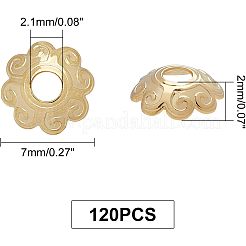 Бусины-цветочки из нержавеющей стали 304 с 8 лепестком&nbsp;STAS-UN0007-39G