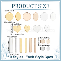 30шт 10 стиля латунные подвески&nbsp;KK-ME0001-20