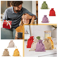 24 sac à cordon en tissu imprimé de fleurs bicolore&nbsp;ABAG-CA0001-22C