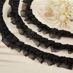 Атласный шифон с двойной кружевной отделкой и оборками OCOR-WH0047-32A