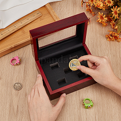 Прямоугольные деревянные коробки для демонстрации чемпионских колец с 5 слотом CON-WH0092-76B