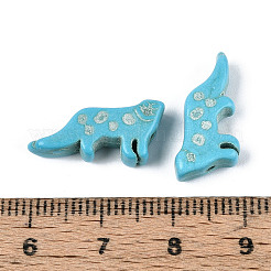 Окрашенные синтетические бирюзовые бусы нити&nbsp;TURQ-T004-17B