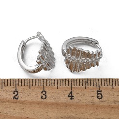 Серьги-кольца из латуни с прозрачным фианитом EJEW-Q014-17P