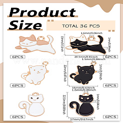 36шт 6 стиля подвески из сплава с эмалью&nbsp;ENAM-LP0001-81