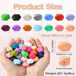 Шестигранные фокальные бусины из пищевого силикона SIL-CJC0005-07