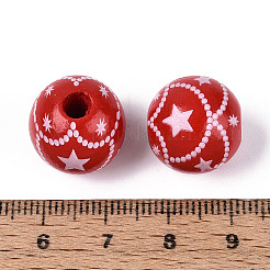 Рождественские бусины из дерева схима&nbsp;WOOD-T032-35E