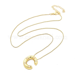 Colliers à chaîne en forme de boîte avec pendentif en forme de lettre en laiton et en plastique pour femmes&nbsp;NJEW-U017-01G-03