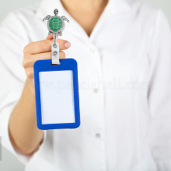 Выдвижной держатель для бейджа из сплава морской черепахи с эмалью со стразами AJEW-PH01541