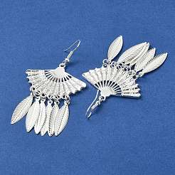 Серьги-люстры из серебряного сплава&nbsp;LS-EJEW-D092-02A-S