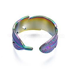 Кольцо-манжета из нержавеющей стали 304 с перьевым покрытием&nbsp;RJEW-N038-061