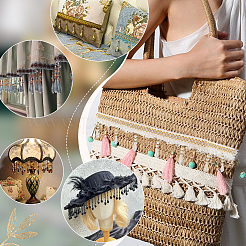 Занавеска акриловая бисерная бахрома отделка OCOR-WH0070-137B