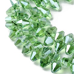 Прозрачные стеклянные бусины гальваническим пряди&nbsp;GLAA-K064-06A-HR03