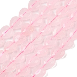 Сердце природного розовый кварц бисер пряди G-G632-02