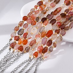 Braccialetti con perline di corniola naturale da donna&nbsp;G-P563-07P-18