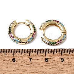 Micro ottone spianare zirconi Orecchini a cerchio&nbsp;KK-CBA8324-24G