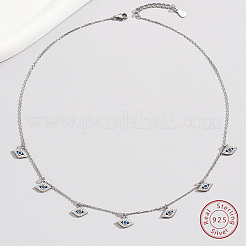 Collane a catena in argento sterling rodiato anti-ossidazione 925&nbsp;EX1027-2
