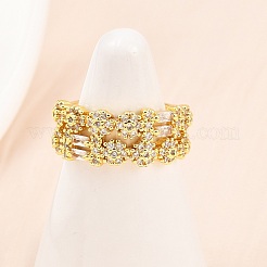Манжеты из латуни с микро паве кубический цирконий для женщин RJEW-Z113-50G