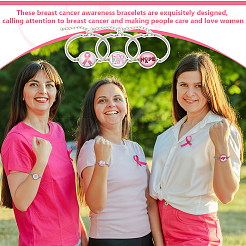 12шт 3 цвета слово надежда стеклянные браслеты звенья&nbsp;BJEW-NB0001-12