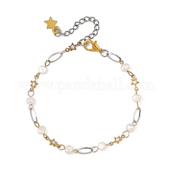 Armbänder aus Edelstahl 304 und natürlichen Süßwasserzuchtperlen für Damen&nbsp;BJEW-JB13908