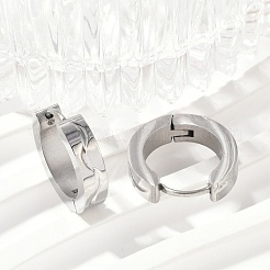 304ステンレススチール研磨効果フープピアス  ステンレス鋼色  16x4mm&nbsp;EJEW-M001-32P