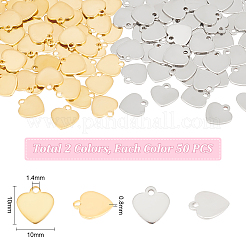 100 шт. 2 цвета 201 подвески из нержавеющей стали STAS-UN0052-17