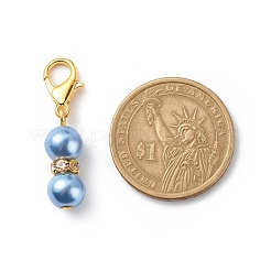 合金製カニカン付き  中東風ラインストーンスペーサービーズ  ミックスカラー  33mm&nbsp;HJEW-JM00734