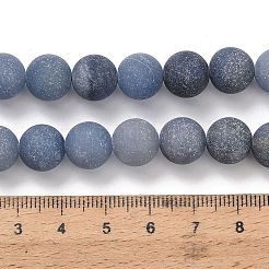 Gefärbte und erhitzte natürliche blaue Aventurinperlenstränge&nbsp;G-J376-31-10mm