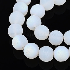 Нити стеклянных бусин с имитацией матового нефрита&nbsp;LS-GLAA-T032-J8mm-MBB02